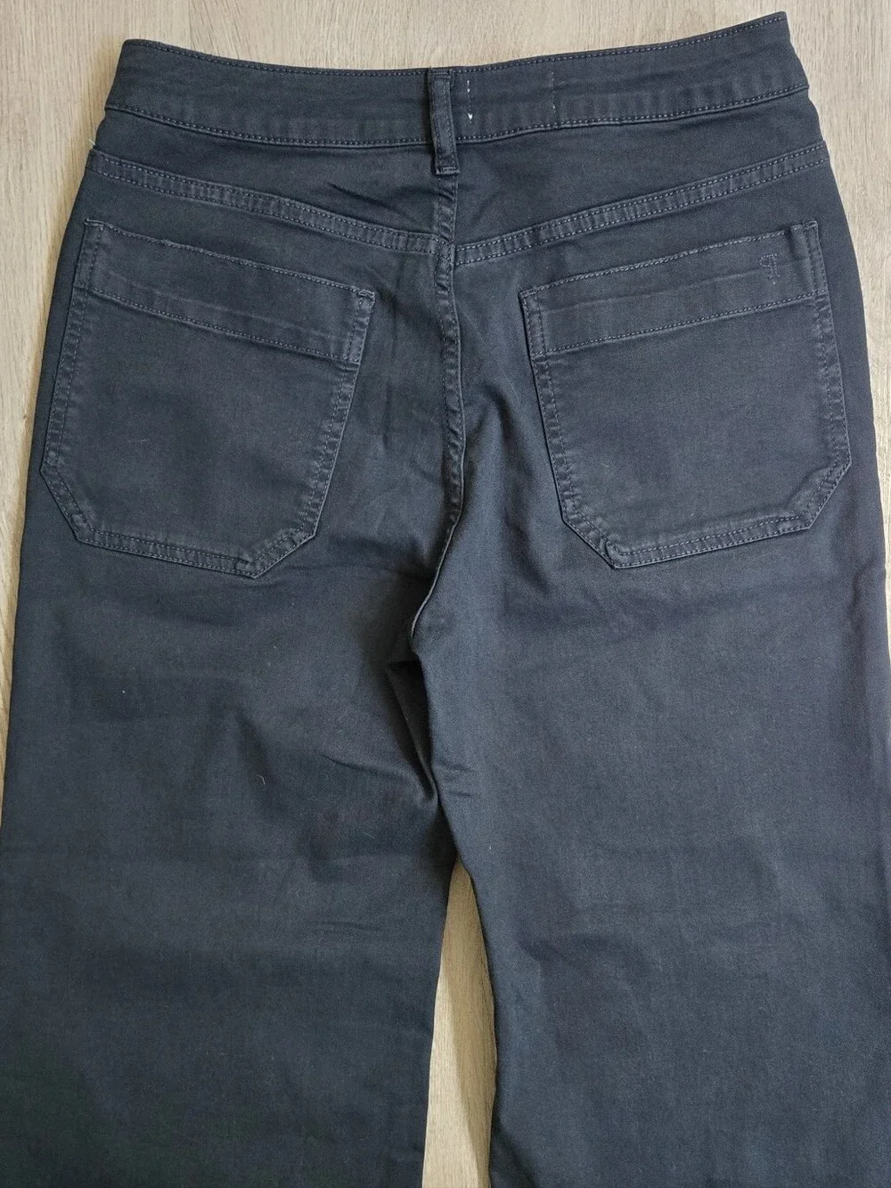 Pilcro Rylan Relaxed High-Rise Flare Pants Dark Blue  Anthropologie Size 30 - Picture 8 of 13